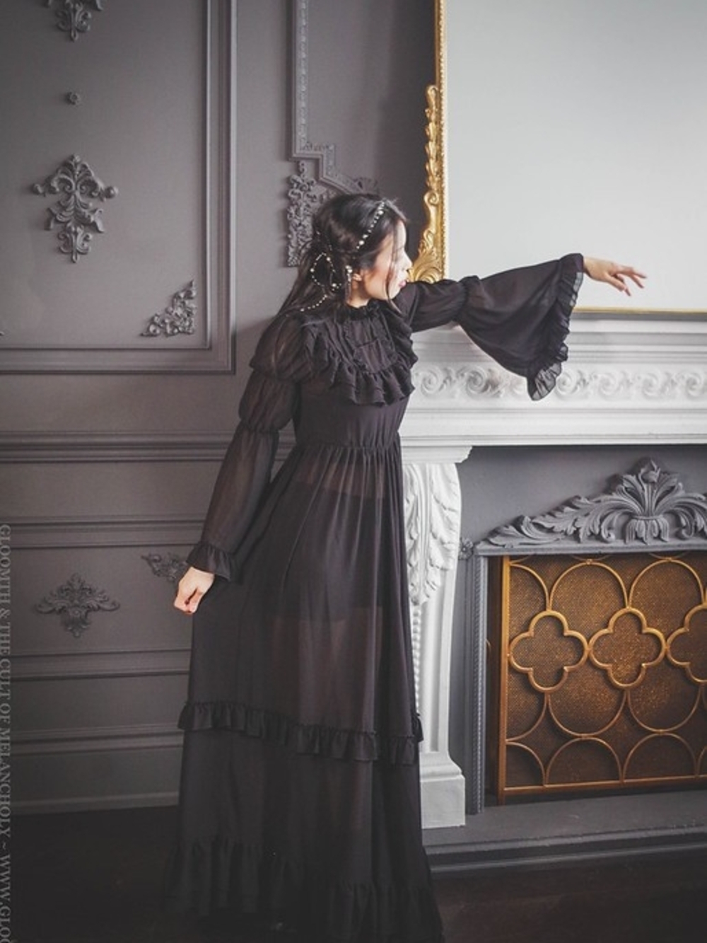 Gloomth Valerie Chiffon Maxi Dress